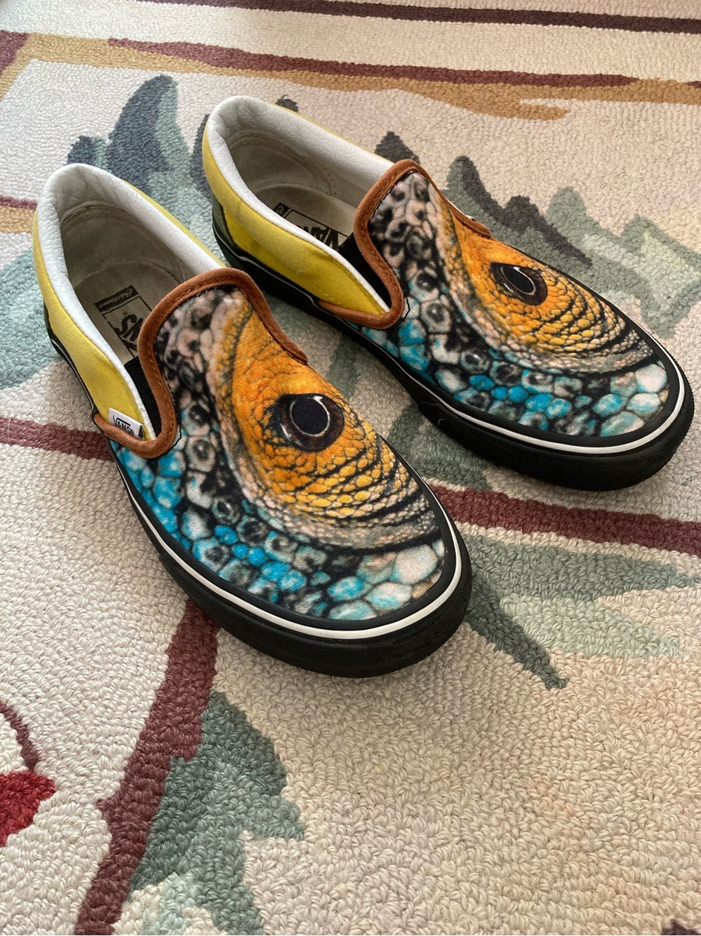 Vans Nat Geo collection. Custom chameleon design. Womens 8 or Men’s 6.5.